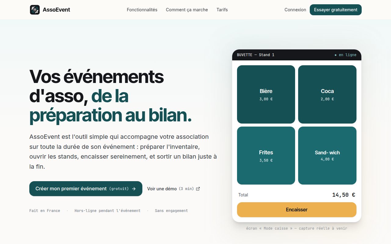 Aperçu du projet AssoEvent