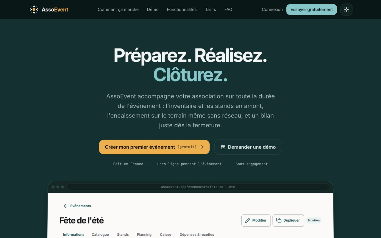 Aperçu du projet AssoEvent