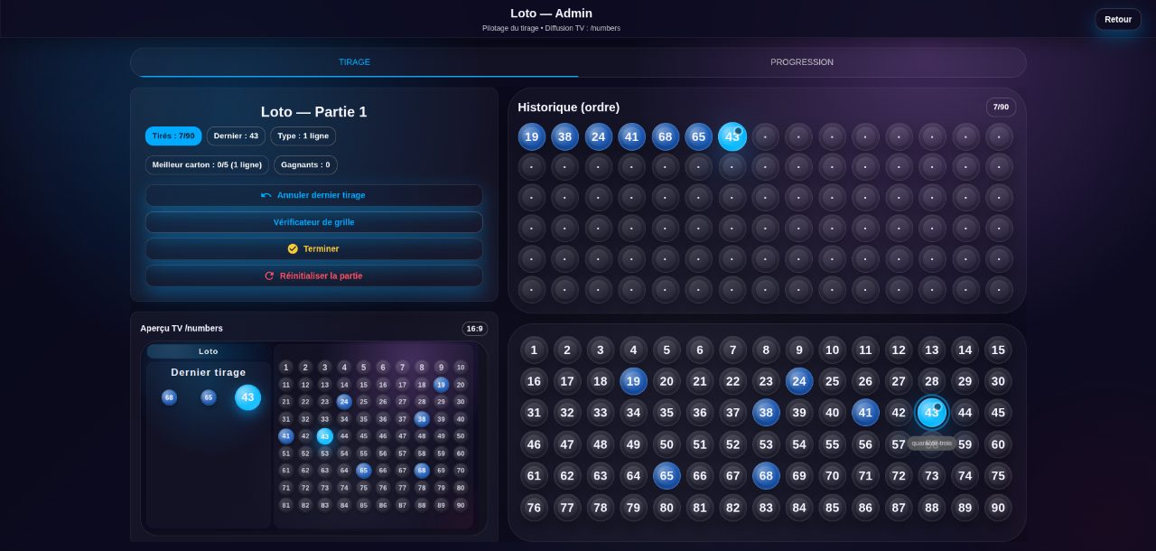 Aperçu du projet Loto temps réel